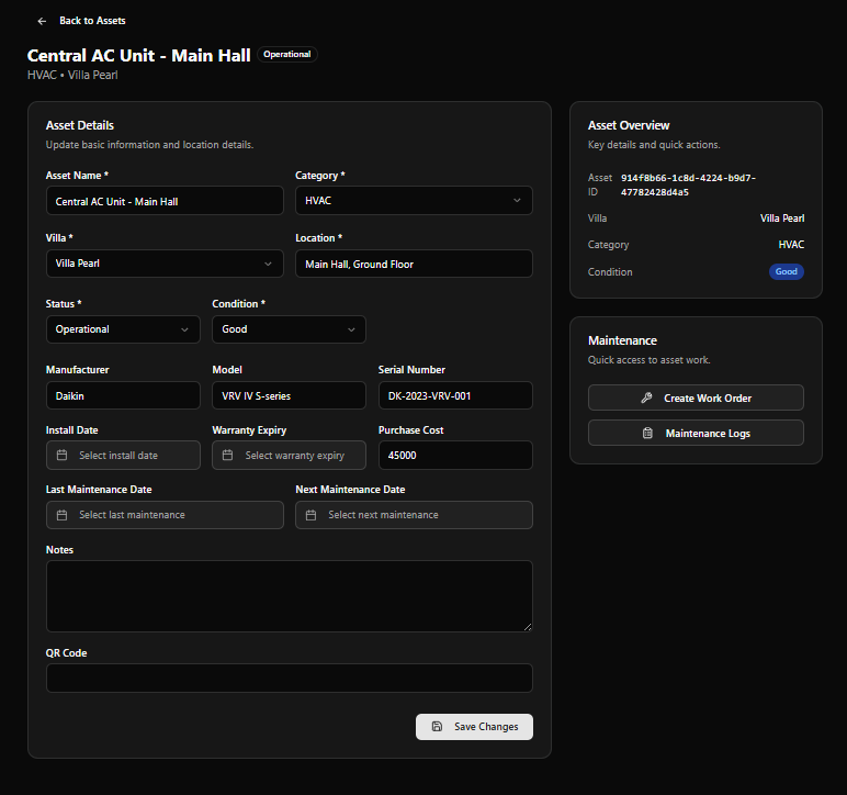 M2 Asset profile page