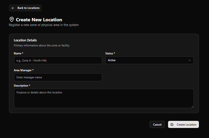 M2 New location modal