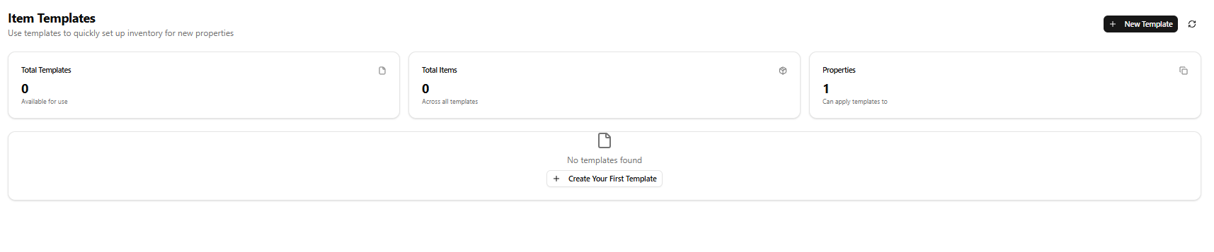 M3 Item Templates page