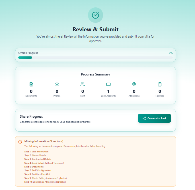 OBV Step 11 — Review and Submit