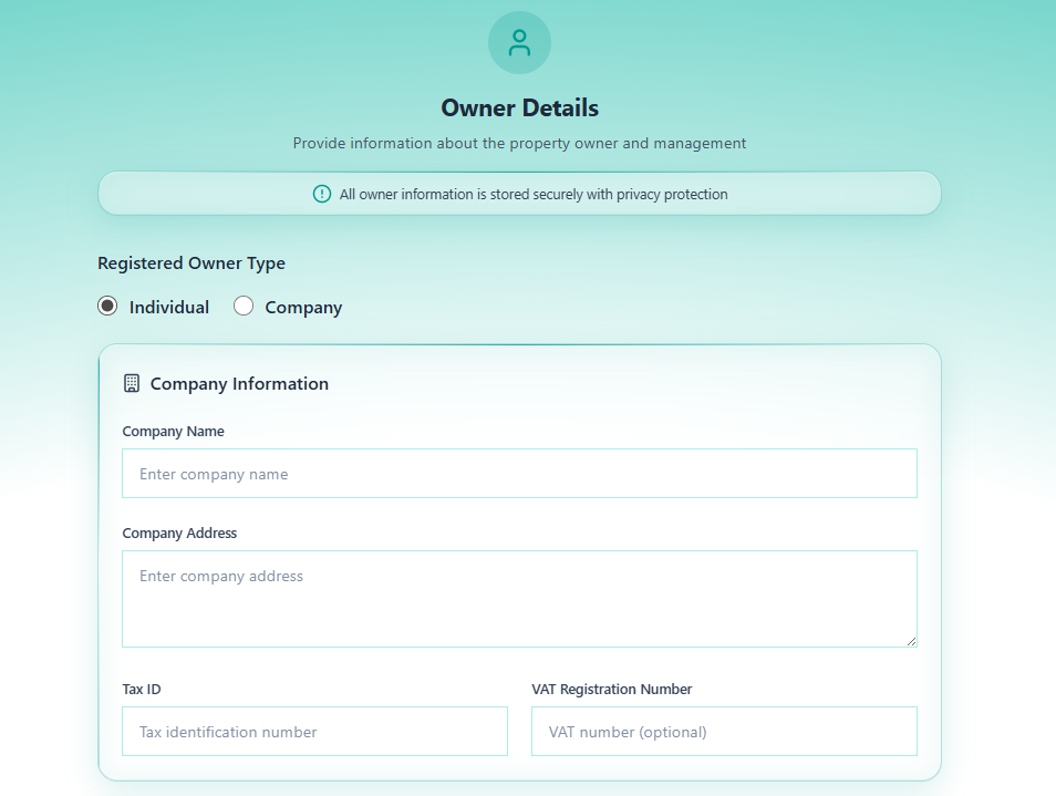 OBV Step 2 — Owner Details form - Part 1