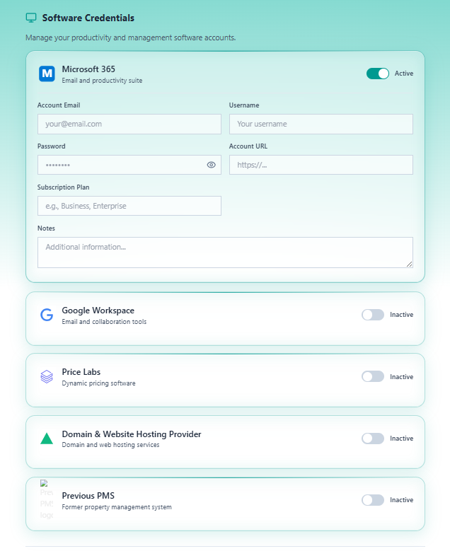 OBV Step 5 — Account Credentials form - Part 2