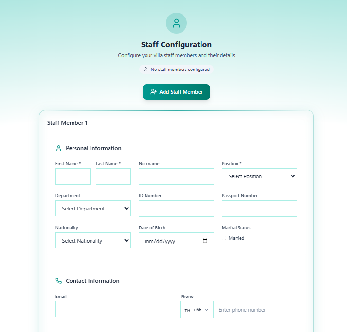 OBV Step 7 — Staff Configuration form - Part 1